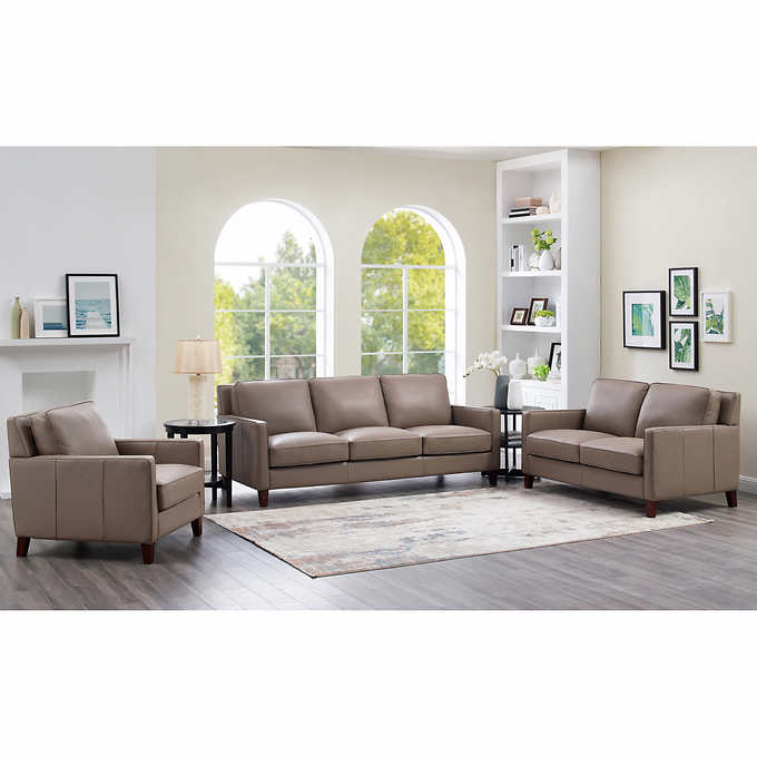West Park 3 Piece Leather Set Costco, Costco Leather Sofa And Loveseat Sets