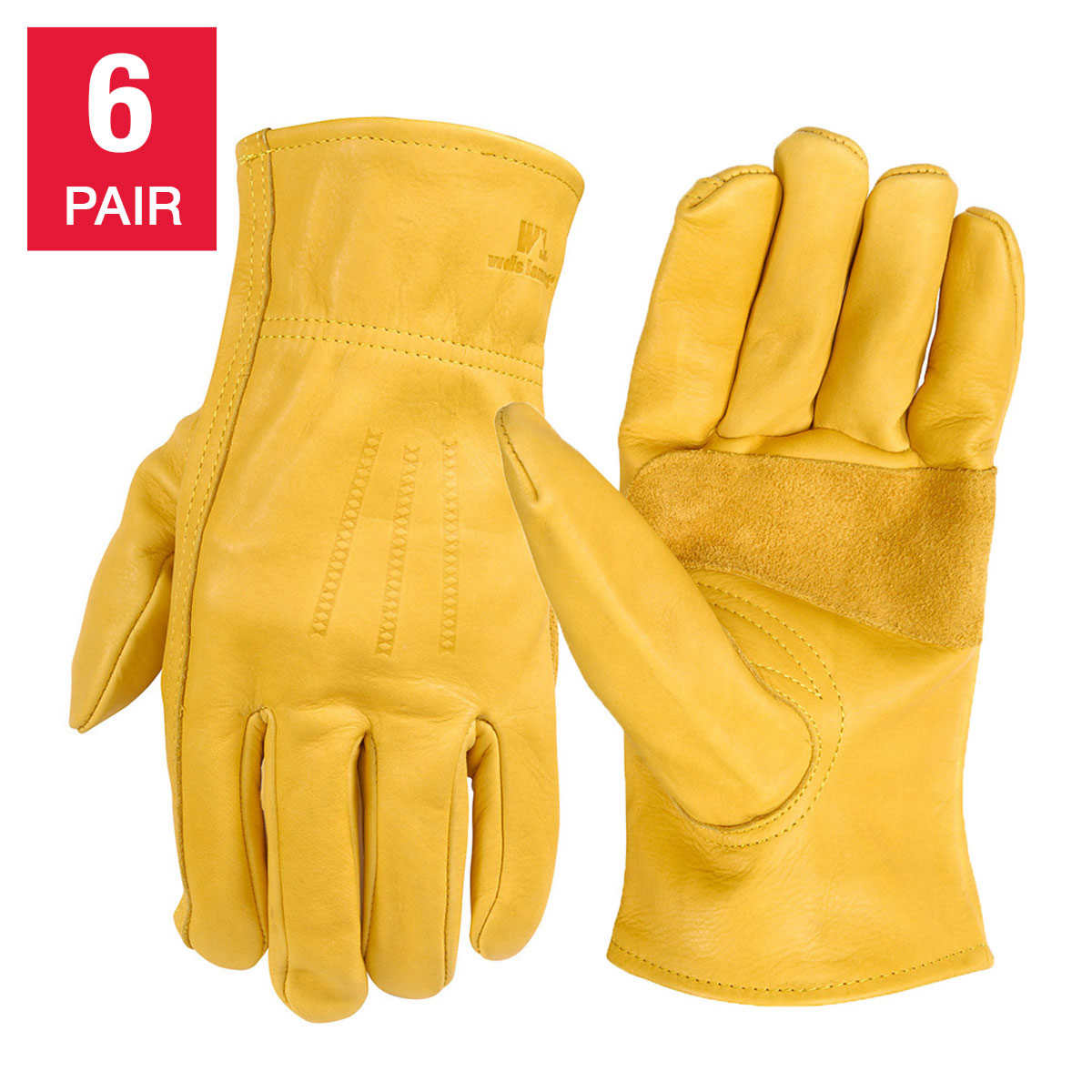 L 4-PAIR ECONOMIC DRIVER WORK GLOVES KEYSTONE COW GRAIN WITH SPLIT LEATHER BACK 