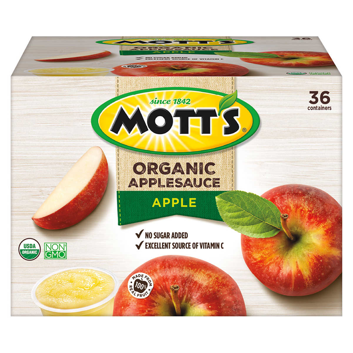 Mott's, Organic Apple Sauce, 3.9 oz, 36-Count