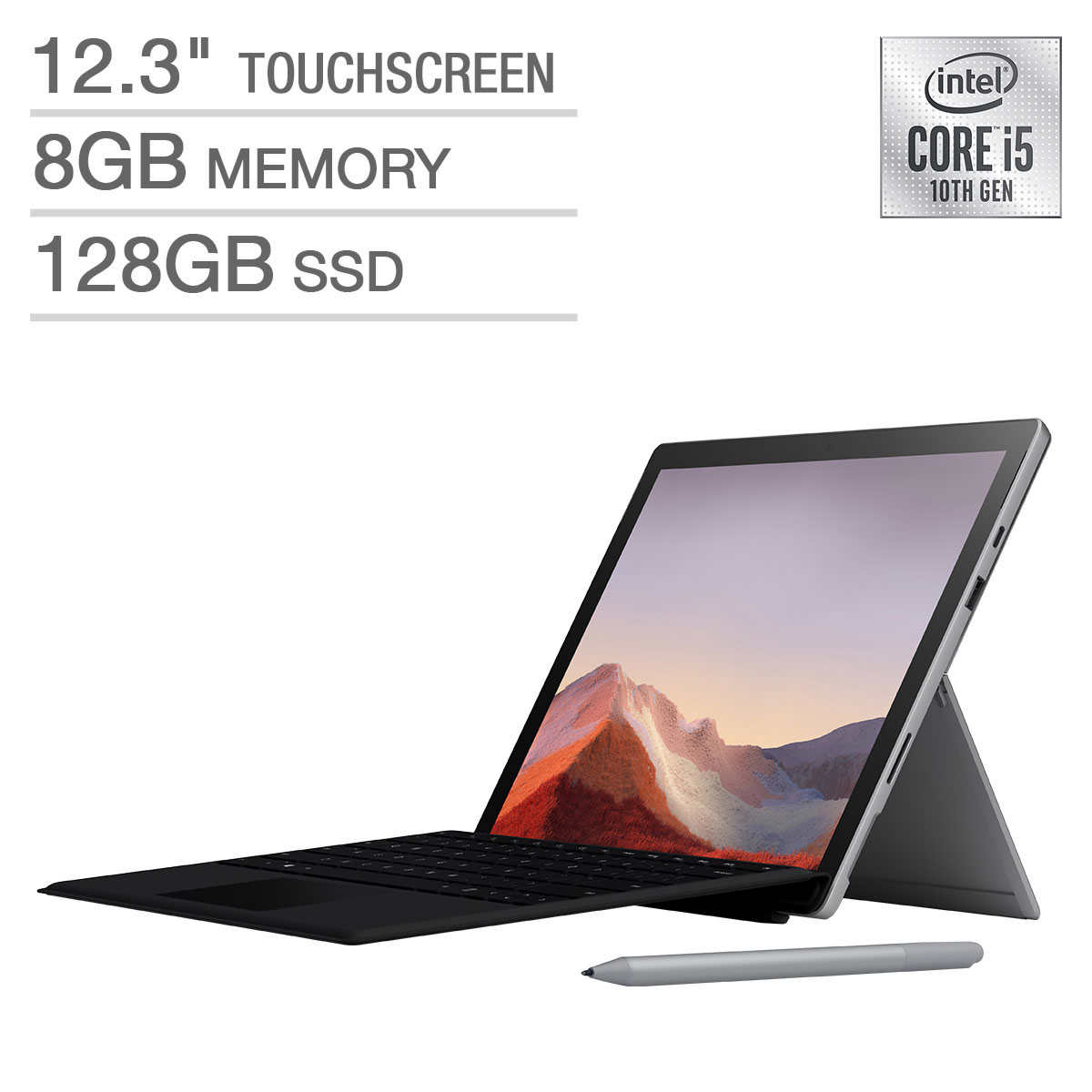 New Microsoft Surface Pro 7 Bundle 10th Gen Intel Core I5 2736 X 1824 Display Windows 10 Platinum