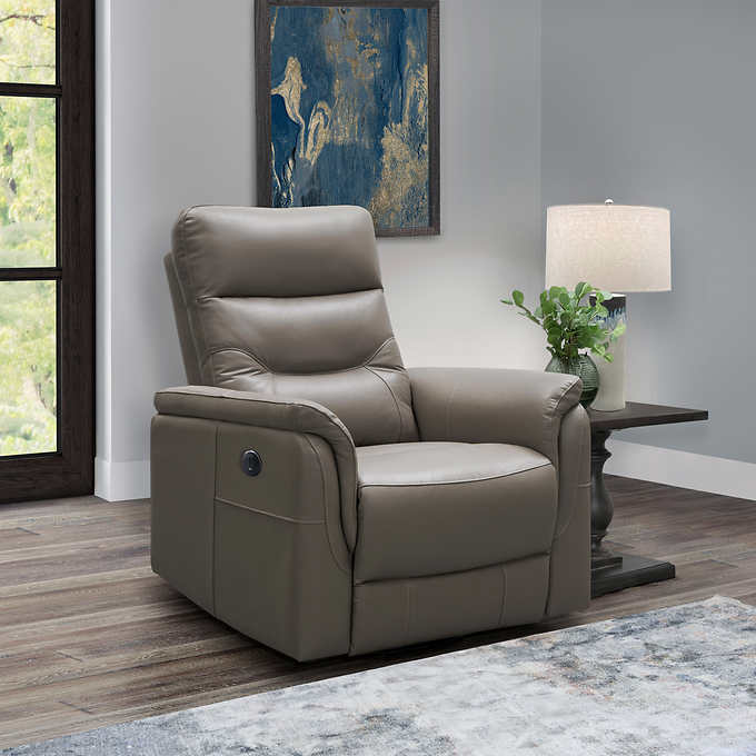 Palermo Leather Power Swivel Glider, Leather Chairs Costco