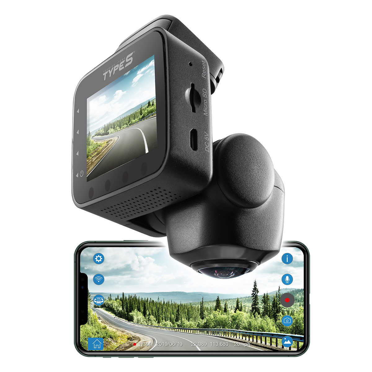 5" HD Android GPS Nav Car DVR Rearview Mirror Front Rear Camera Recorder US BP 