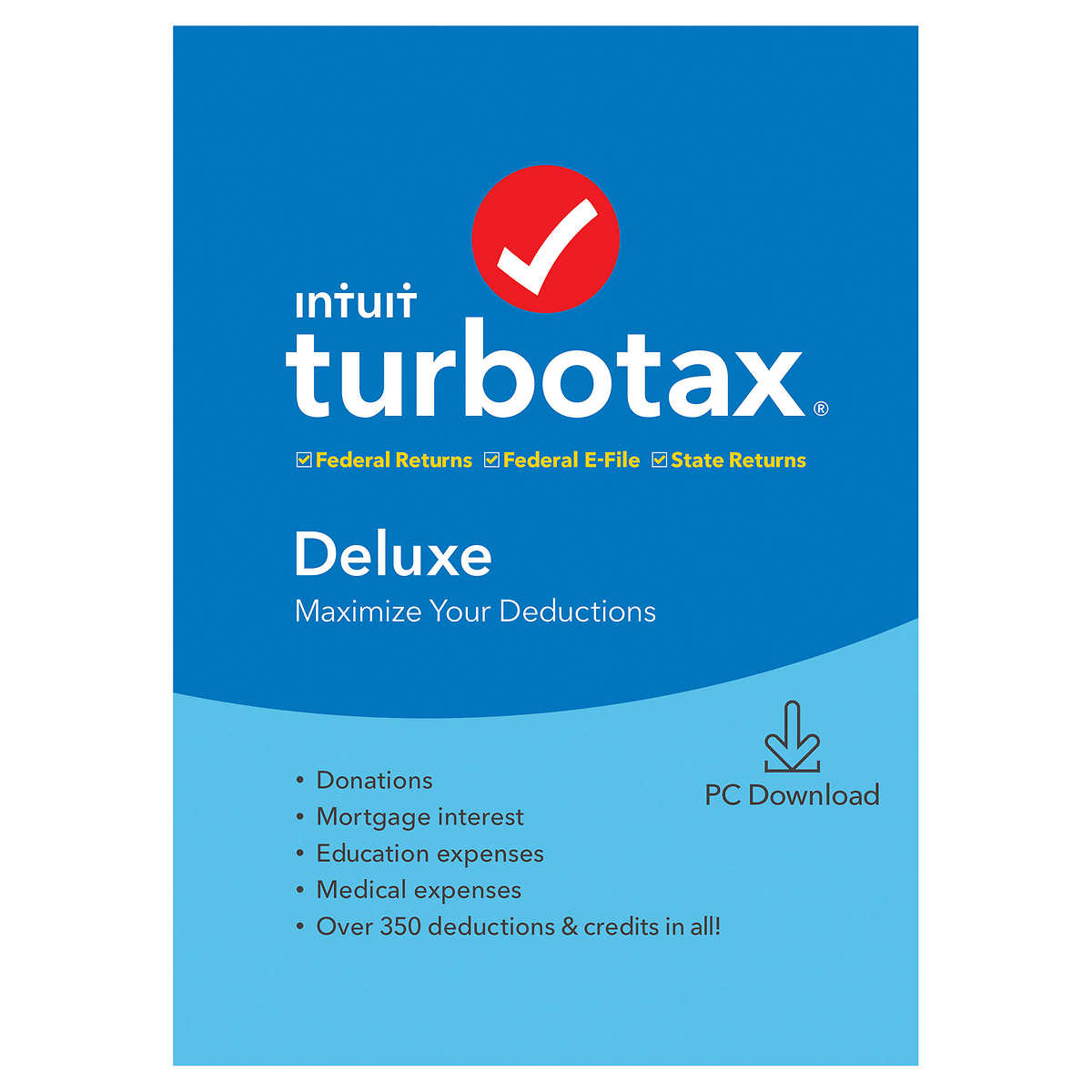 Turbotax Deluxe Federal Efile State Download 2019 Pc E Delivery