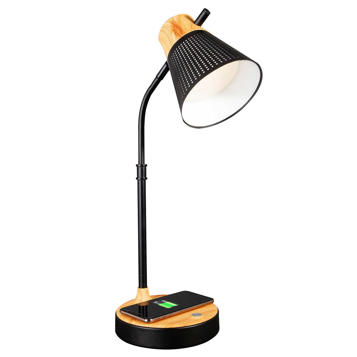 LED Desk Lamp with Qi Wireless Charging and USB Port Touch Activated Gold 