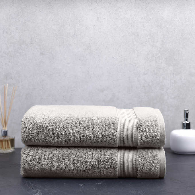 2 Pack 100% Hygro Cotton in Gunmetal Gray Charisma Luxury Bath Towel 