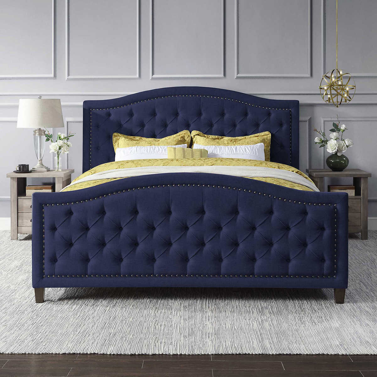 Thomasville Upholstered Bed Blue