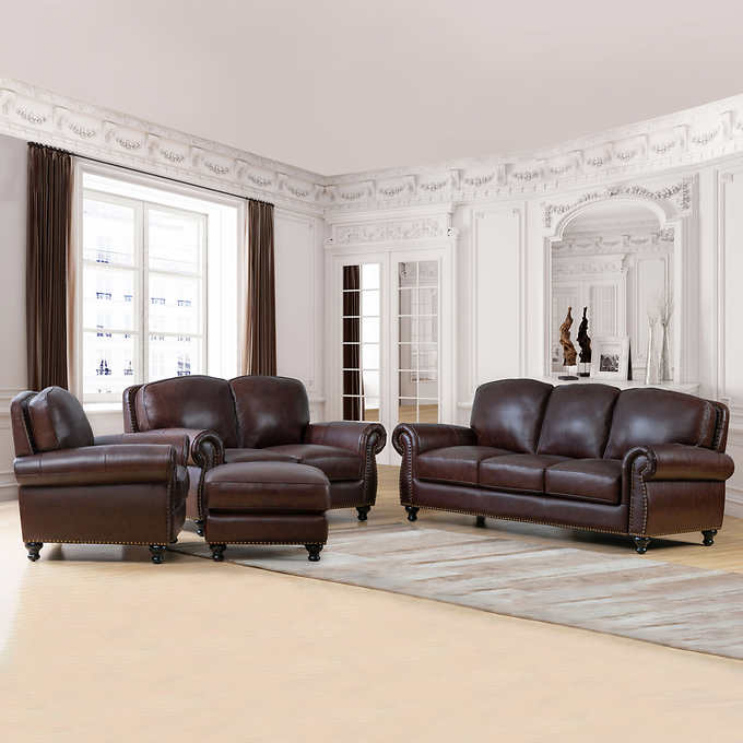 Mortara 4 Piece Leather Set Costco, What Does Top Grain Leather Sofa Mean