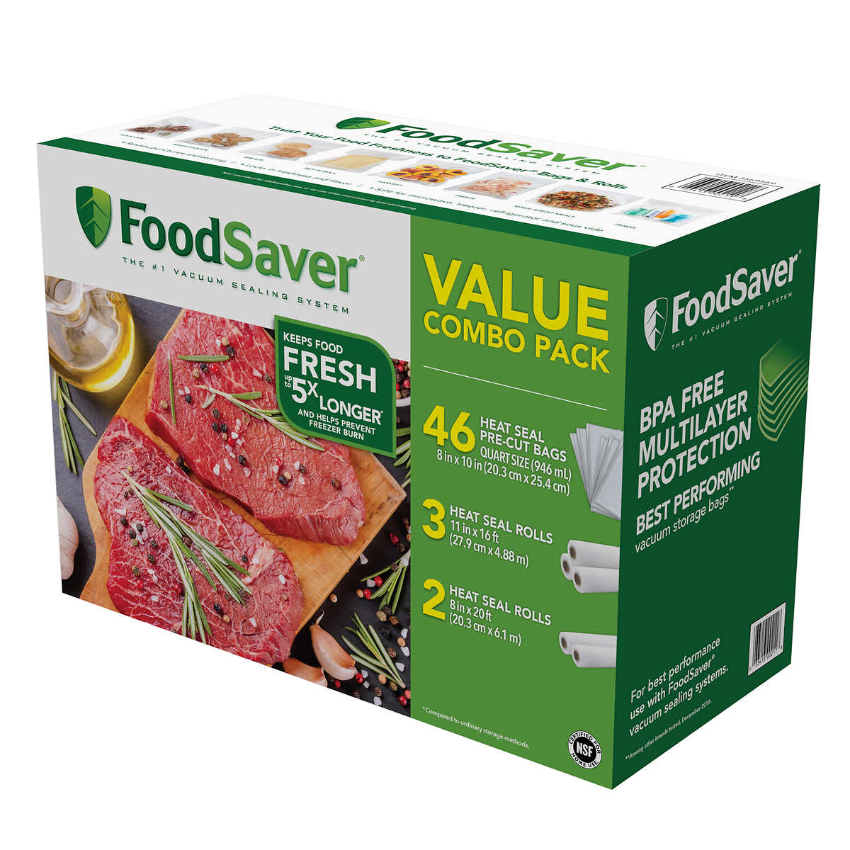 Vacuum Food Sealer Saver Seal Bags Storage Rolls Commercial Packing Home N1U3 