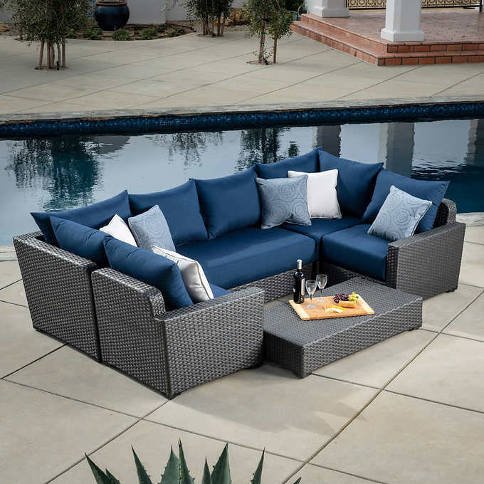 Endura 6 Piece Modular Seating Set Costco, Outdoor Wicker Furniture Sets Costco