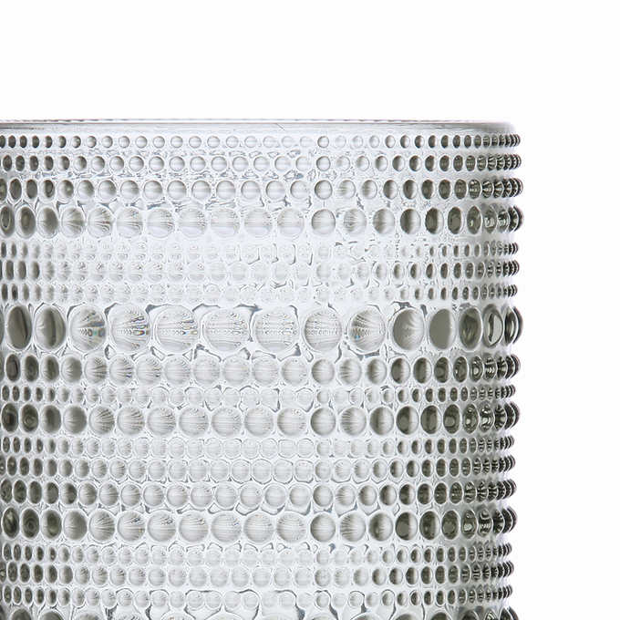 13 & 22 oz Diamond Cut Pattern Clear Smoke Grey Acrylic Plastic Glass Set of 8 