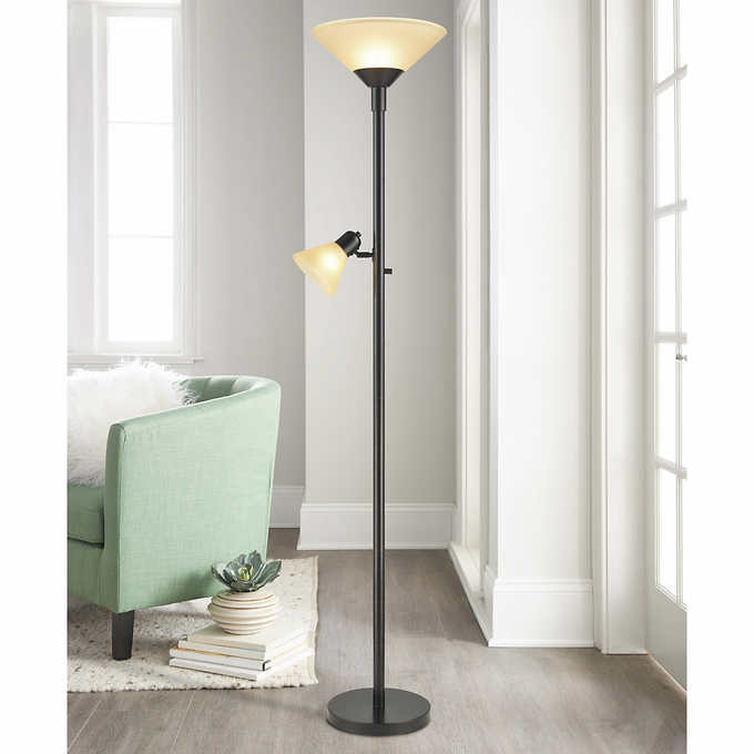 Torchiere Floor Lamp With Reading Light, Staples Floor Lamps