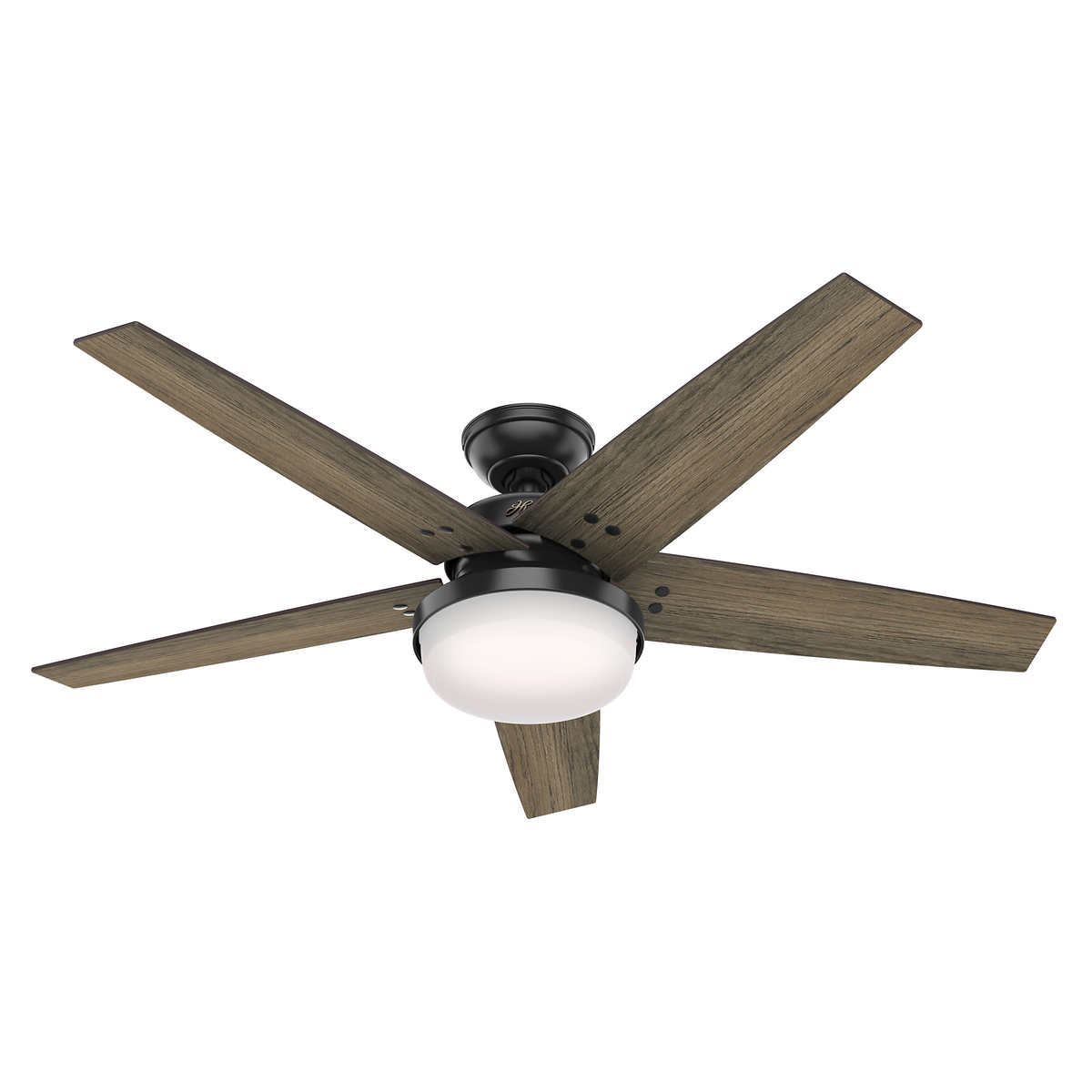 Low Profile 52" LED Hugger Ceiling Fan Flush Ventilation Matte Office Loft Light 