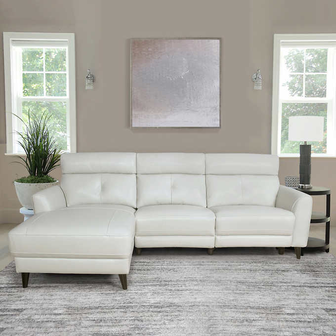 Brevin Leather Power Reclining, Leather Sectional Reclining Sofa Costco