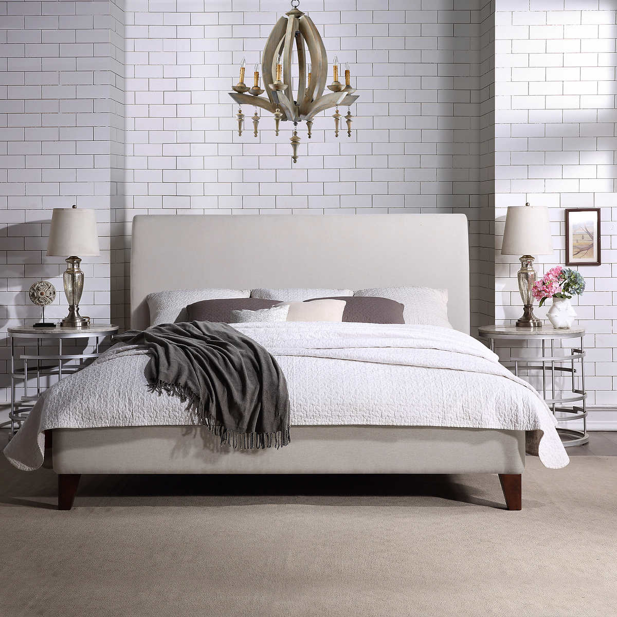 Cecelia King Upholstered Bed Costco, Cloth Bed Frame