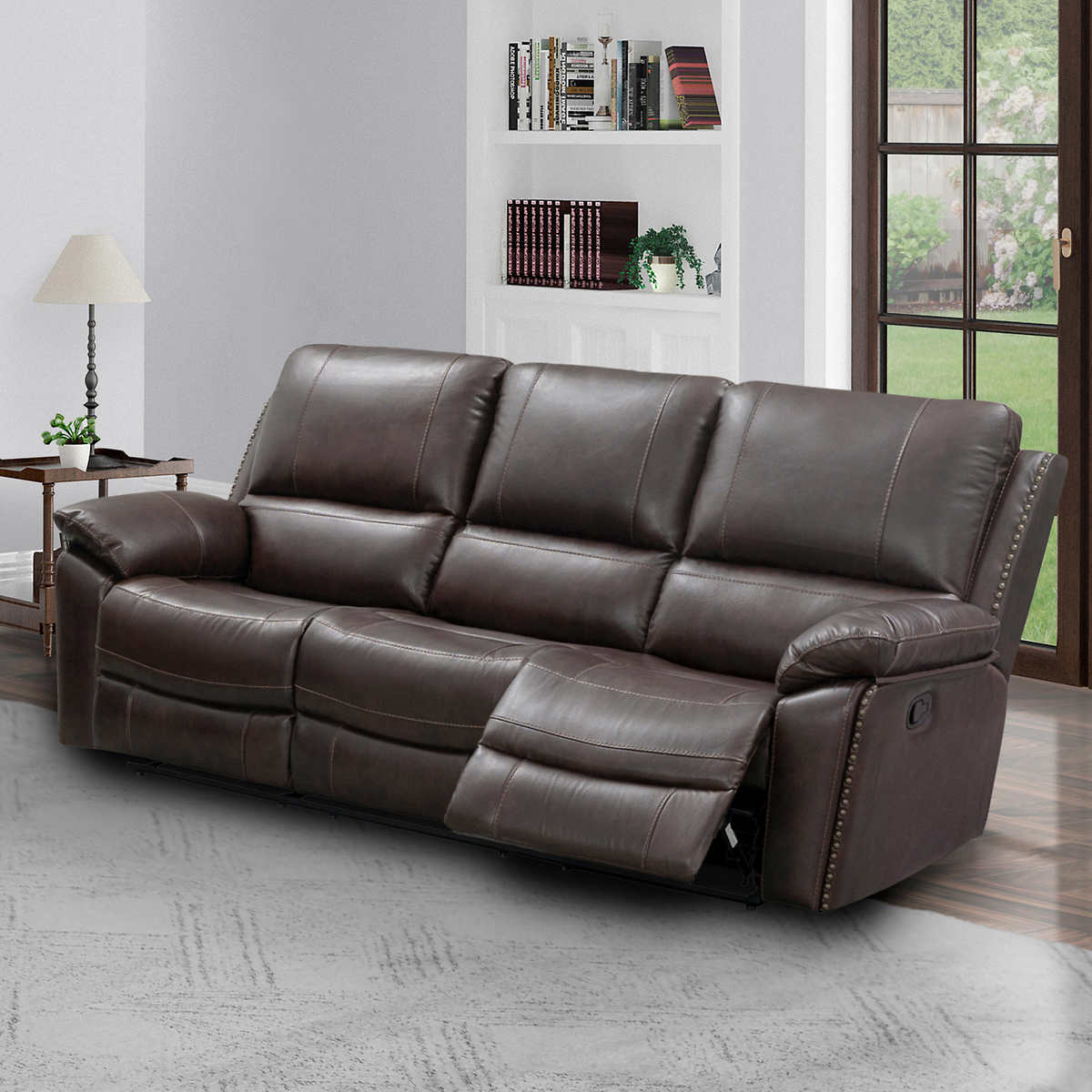 Soldano Leather Reclining Sofa Costco, Brown Leather Reclining Couch
