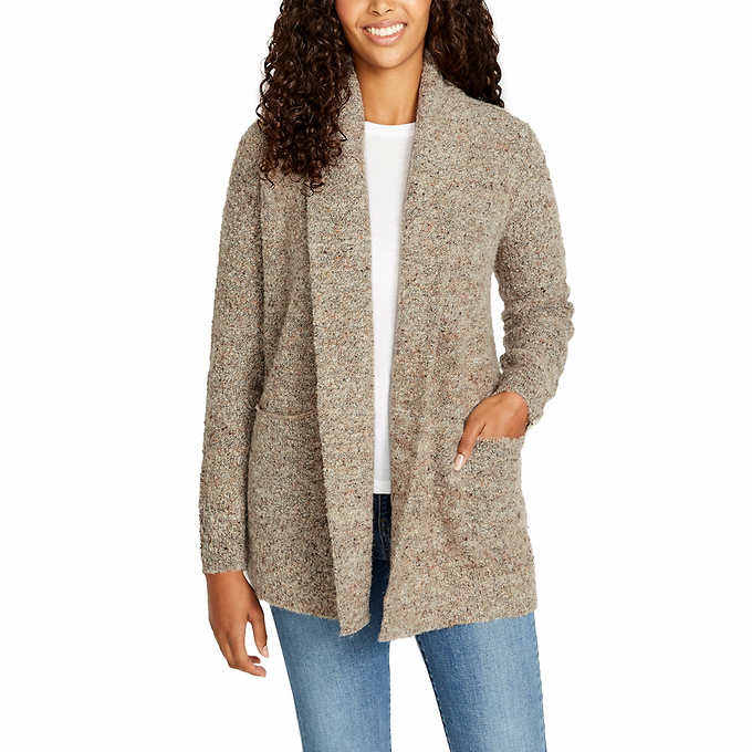 A 70 price tag on a sweater in a department Buffalo Ladies Boucle Cardigan