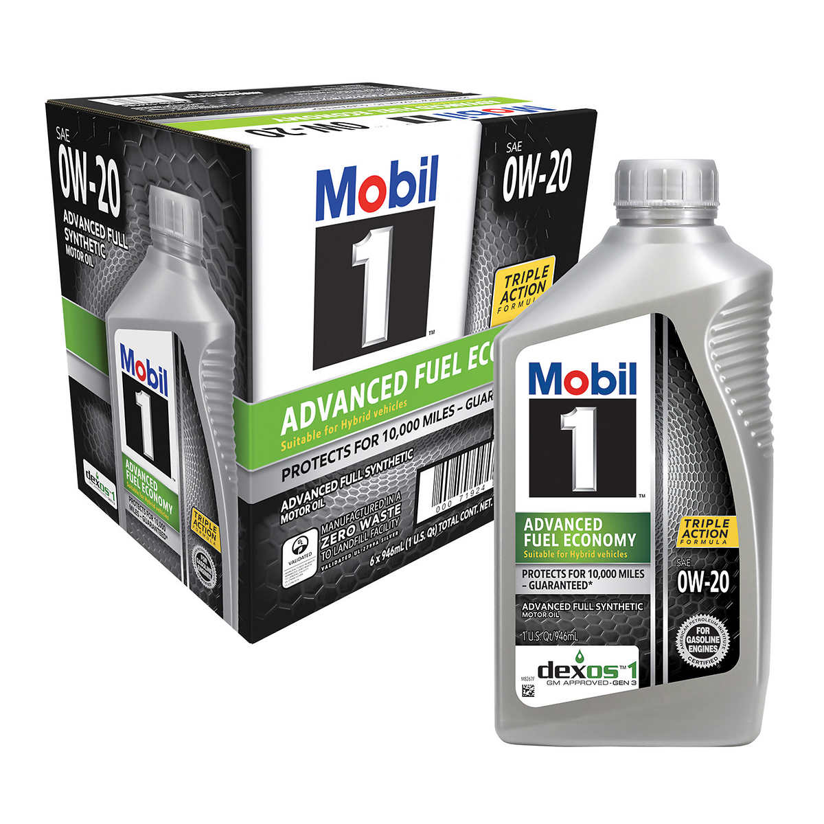 Mobil 1 Advanced Fuel Economy Full Synthetic Motor Oil 0w 1 Quart 6 Pack
