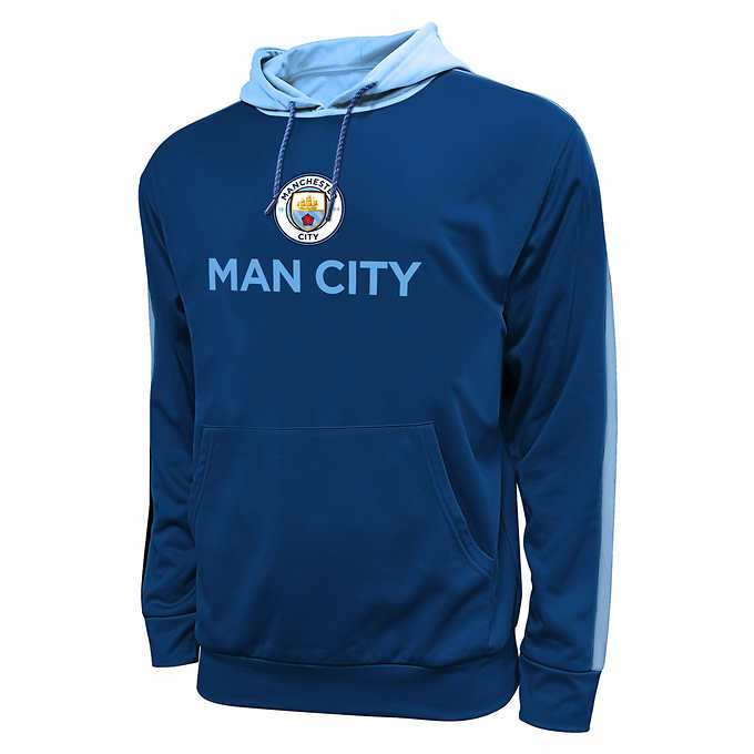 Icon Sports Men Manchester City Zipper Front Fleece Jacket Sweatshirt Officially Licensed Soccer Hoodie 013 