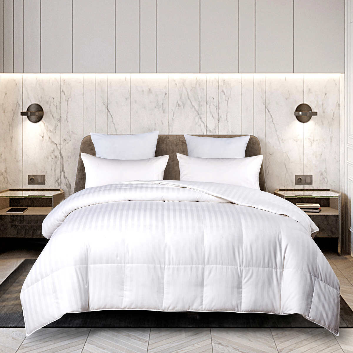 Hotel Grand White Down Comforter Costco, White Comforter Duvet Cover