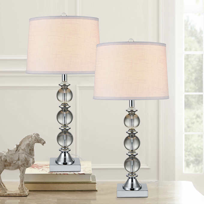 Julia 2 Pack Crystal Table Lamp Set, Lamp And Table Set