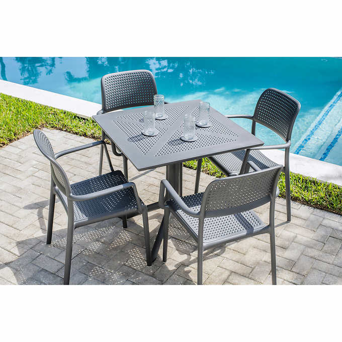 Bora 5 Piece Dining Set Costco - Costco Outdoor Furniture Patio Dining Table Steel Charcoal