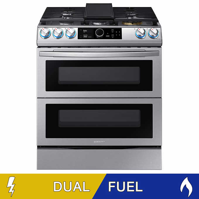 Parasiet Blauwdruk namens Samsung 6.3 cu. ft. Flex Duo Front Control Slide-in DUAL FUEL Range with  Smart Dial and Air Fry | Costco