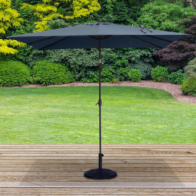 7 X10 Rectangle Market Umbrella Costco, How To Put Umbrella In Patio Tablet