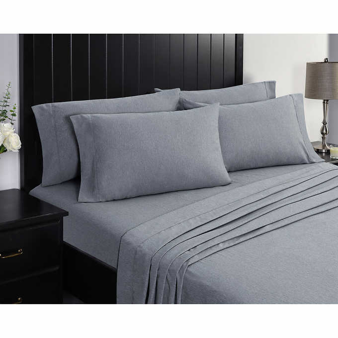 Charisma Microfiber Sheet Set Costco, Black And White Bed Sheets King Size