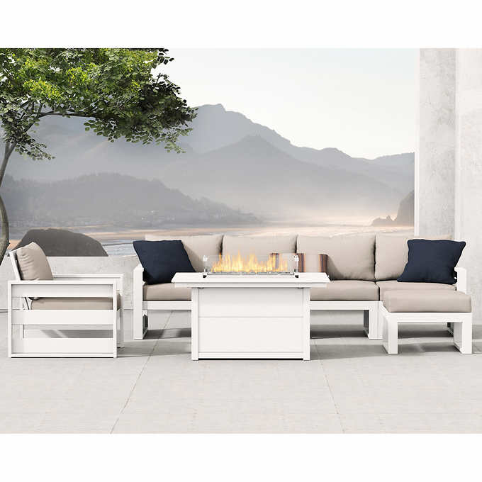 Modular Deep Seating Fire Set, Fire Pit Table And Chairs Set Costco