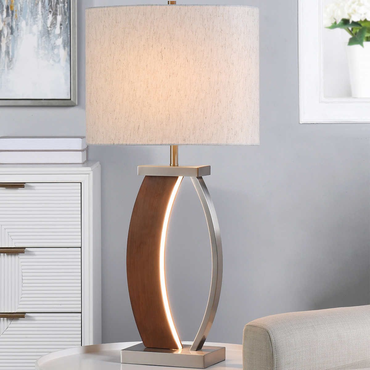 Mirabeau Table Lamp With Led Night, Living Room Table Lamps With Night Light In Base