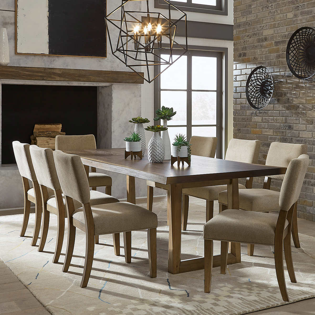 Ellery Park 9 Piece Dining Set Costco, Refinish Dining Room Table Veneer Toppers