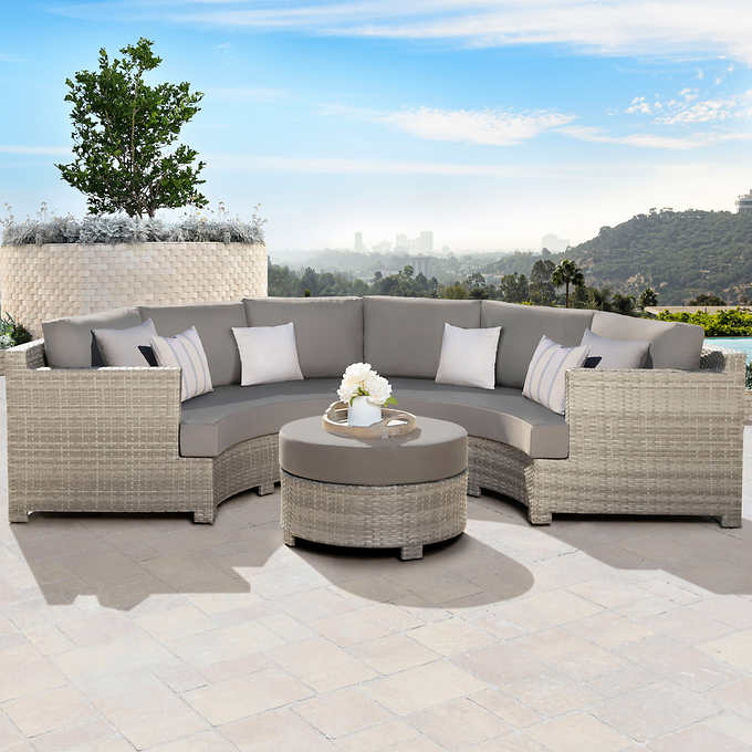 Belmont 3 Piece Curved Sectional Costco, Round Couch Chair Costco
