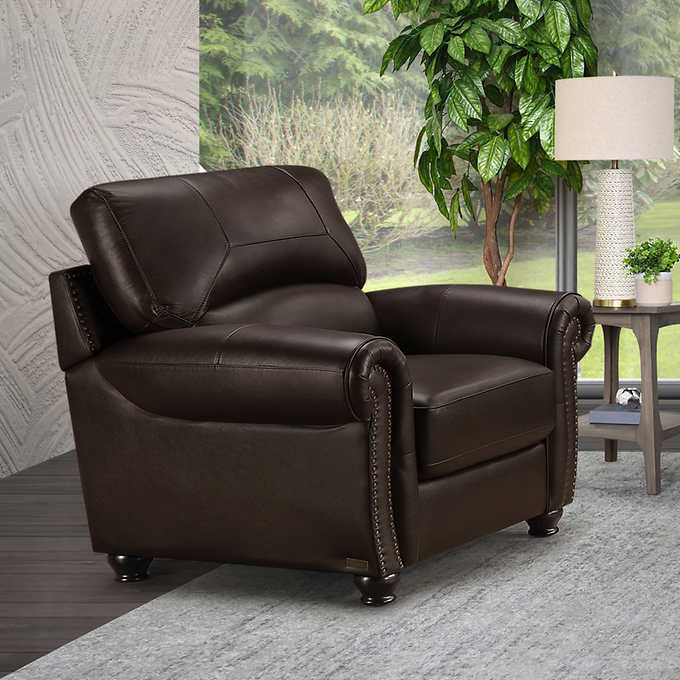 Tuscany Leather Chair Costco, Oversized Leather Chair And A Half