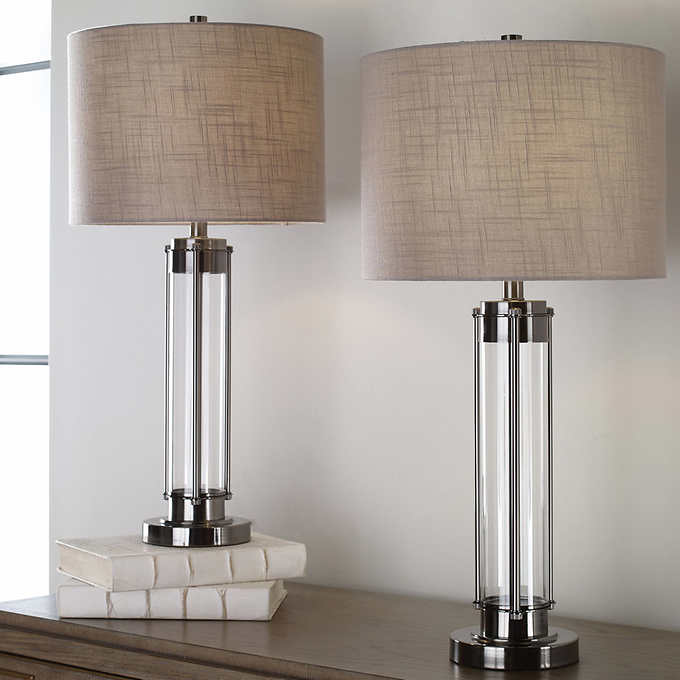 Kris Glass Table Lamp 2 Pack Costco, Crystal Table Lamps Costco