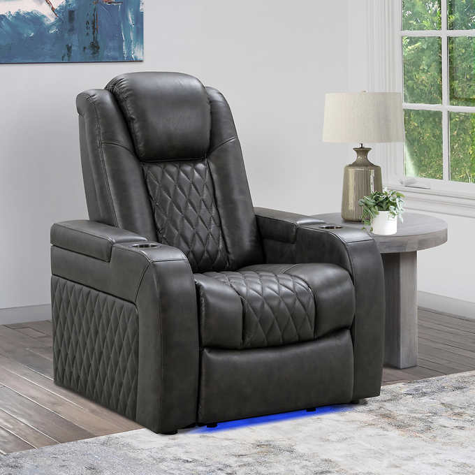 Calton Leather Power Recliner Costco, Black Leather Power Recliner