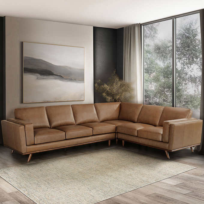 Positano Leather Sectional Costco, Leather Sectional With Chaise Costco