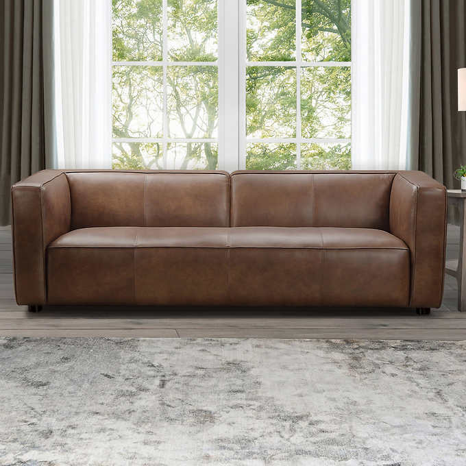 Brady Leather Sofa Costco, Brady 100 Premium Leather Corner Group Sofa