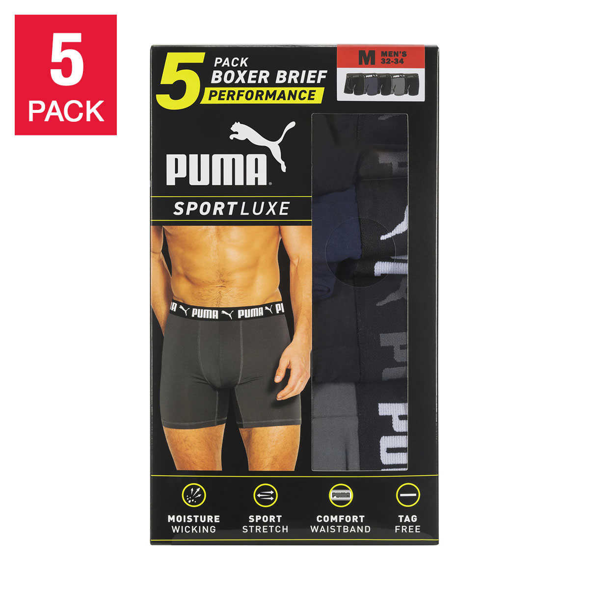 DRIVE Mens Underwear 3 Pack Athletic Trunks