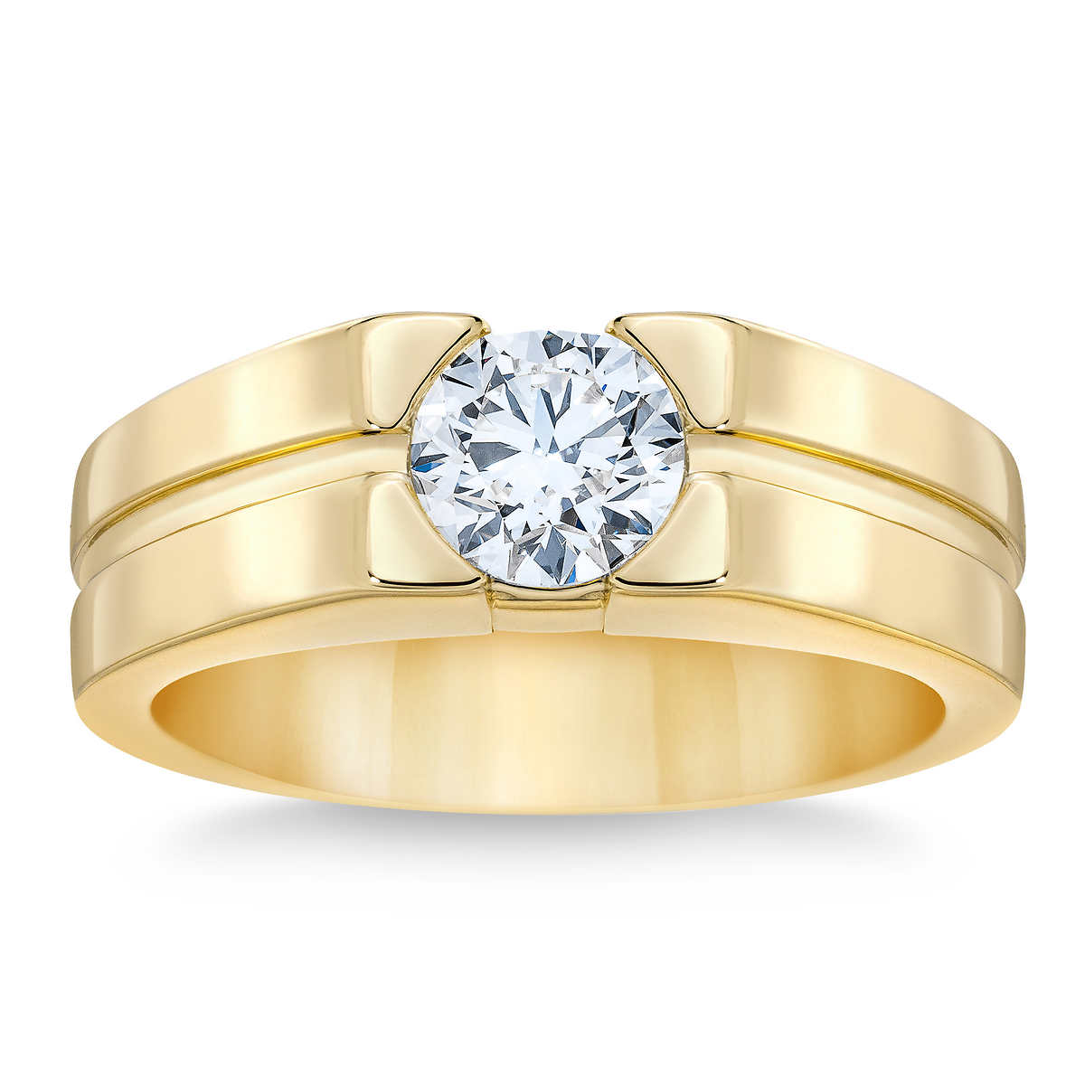 Round Brilliant 1.00 ct VS2 Clarity, I Color Diamond 14kt Gold Men\'s Ring |  Costco