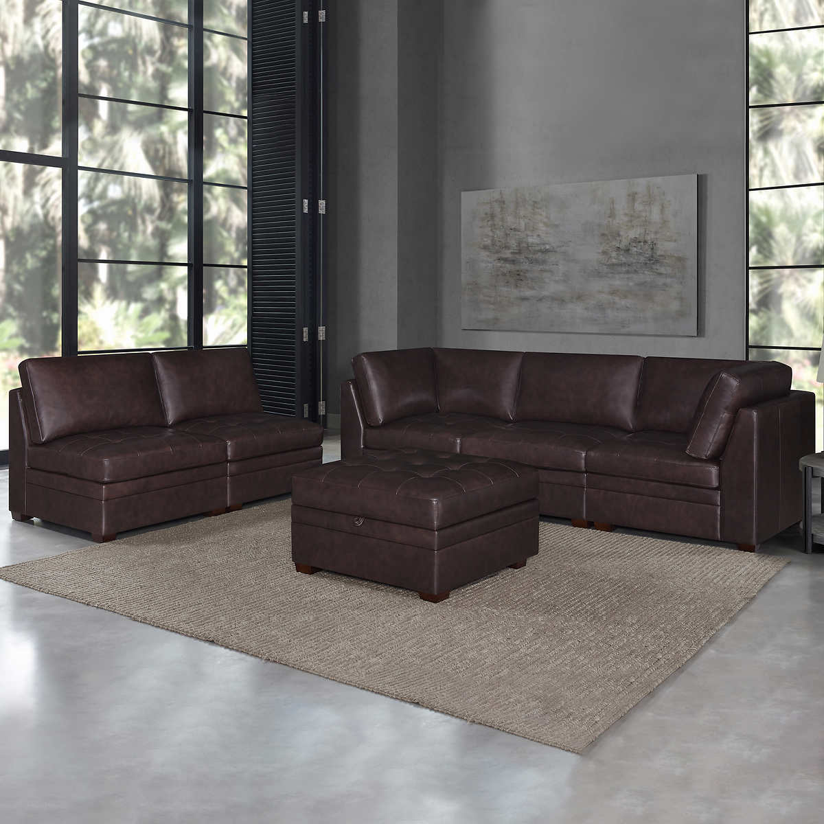 Thomasville Tisdale Leather Sectional, Thomasville Leather Sectional