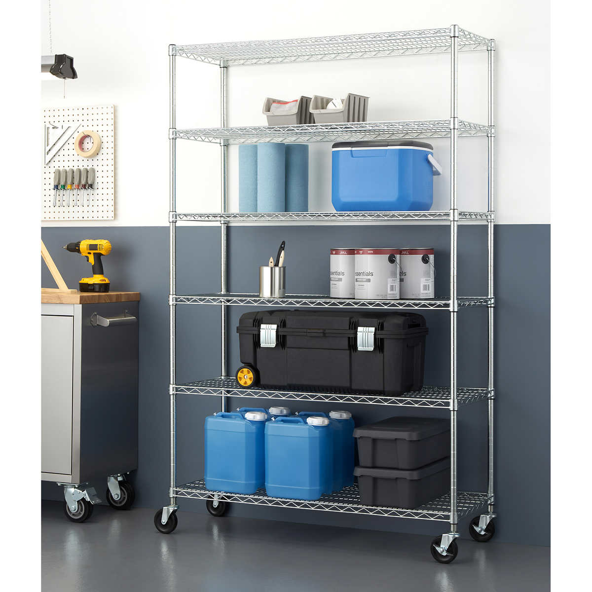 Trinity 6 Tier Wire Shelving Rack 48, Room Essentials Wire Shelving Casters