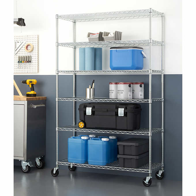 Trinity 6 Tier Wire Shelving Rack 48, Costco Metal Shelving Assembly