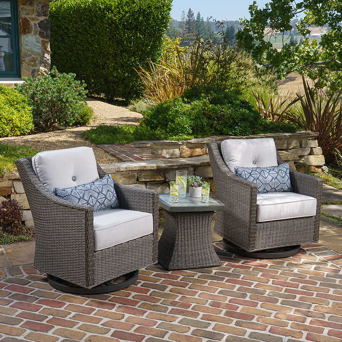Sunvilla Malibu 3 Piece Woven Seating Set Costco - Costco Outdoor Furniture Cushion Covers