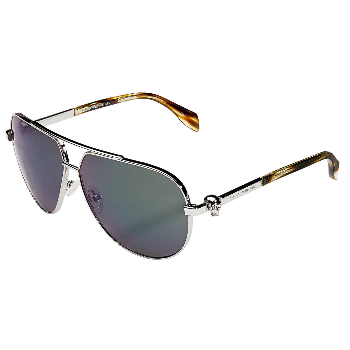 Alexander McQueen AM0018S Shiny Silver Sunglasses | Costco
