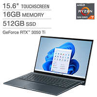 ASUS ZenBook Pro 15 15.6-in Touch Laptop w/Ryzen 7, 512GB SSD Deals