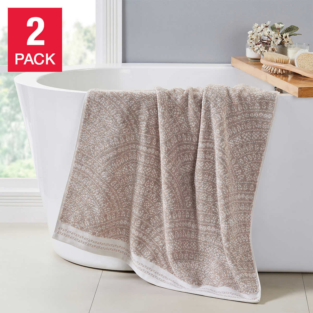 New 2 Piece Sunny Day Towel Set Bath Towel/Washcloth Set 