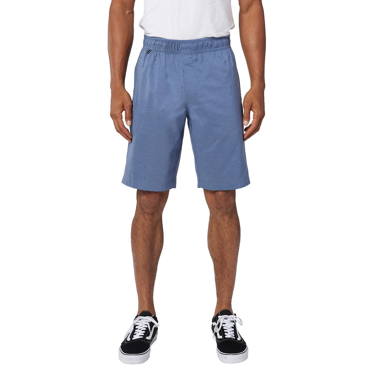 Boy short hot pants stretch casual nylon solid flat front short shorts Black 