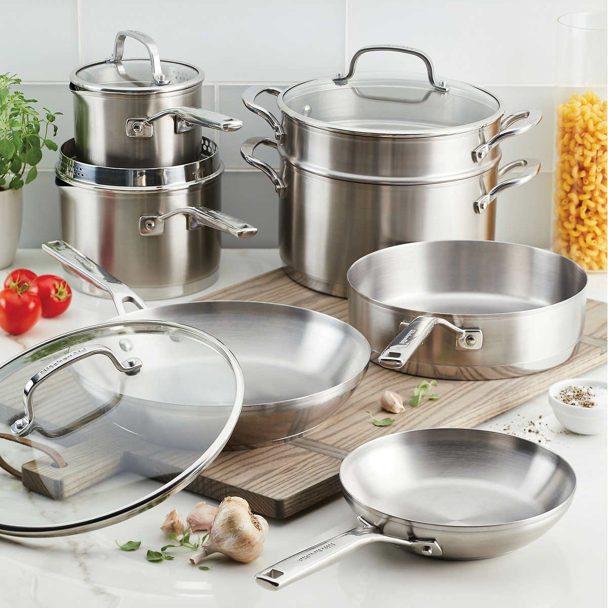 fællesskab volleyball taxa KitchenAid 11-Piece Tri-Ply Stainless Steel Cookware Set | Costco