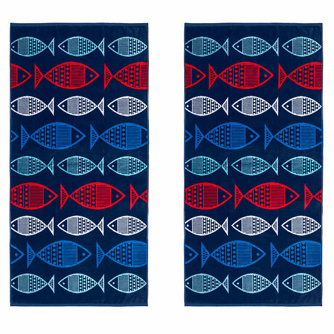 POLO  Beach Towel,100% Cotton 30"x 60" NAVY BLUE-LT BLUE BRAND NEW WITH TAGS !! 