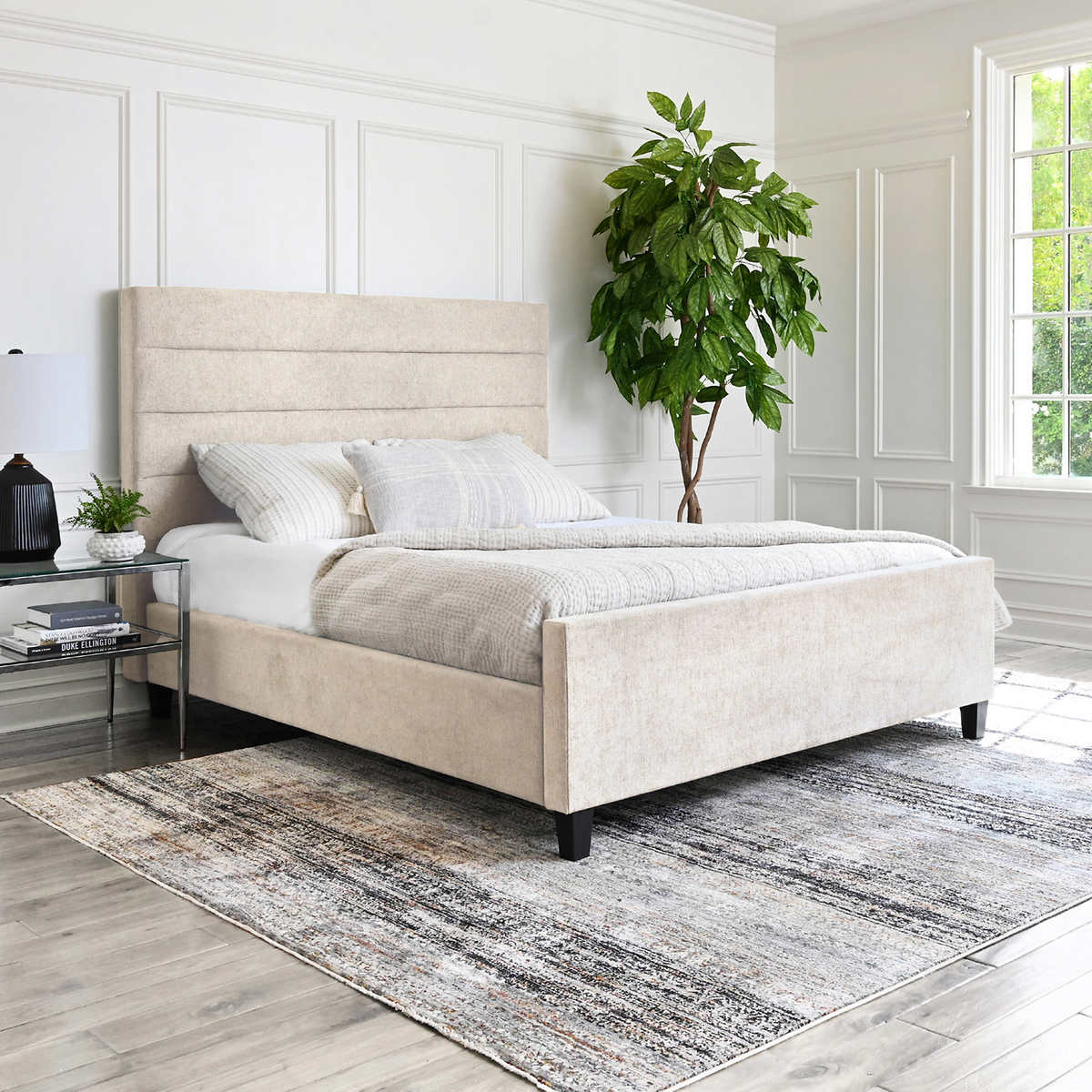 Athena Upholstered King Bed   Costco